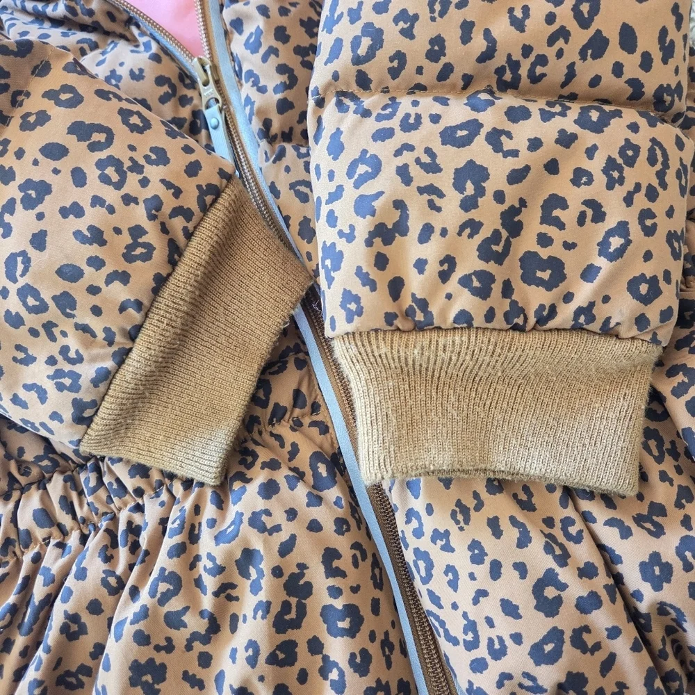 Hanna Andersson Leopard Print Girls Down Jacket 140 Size 10